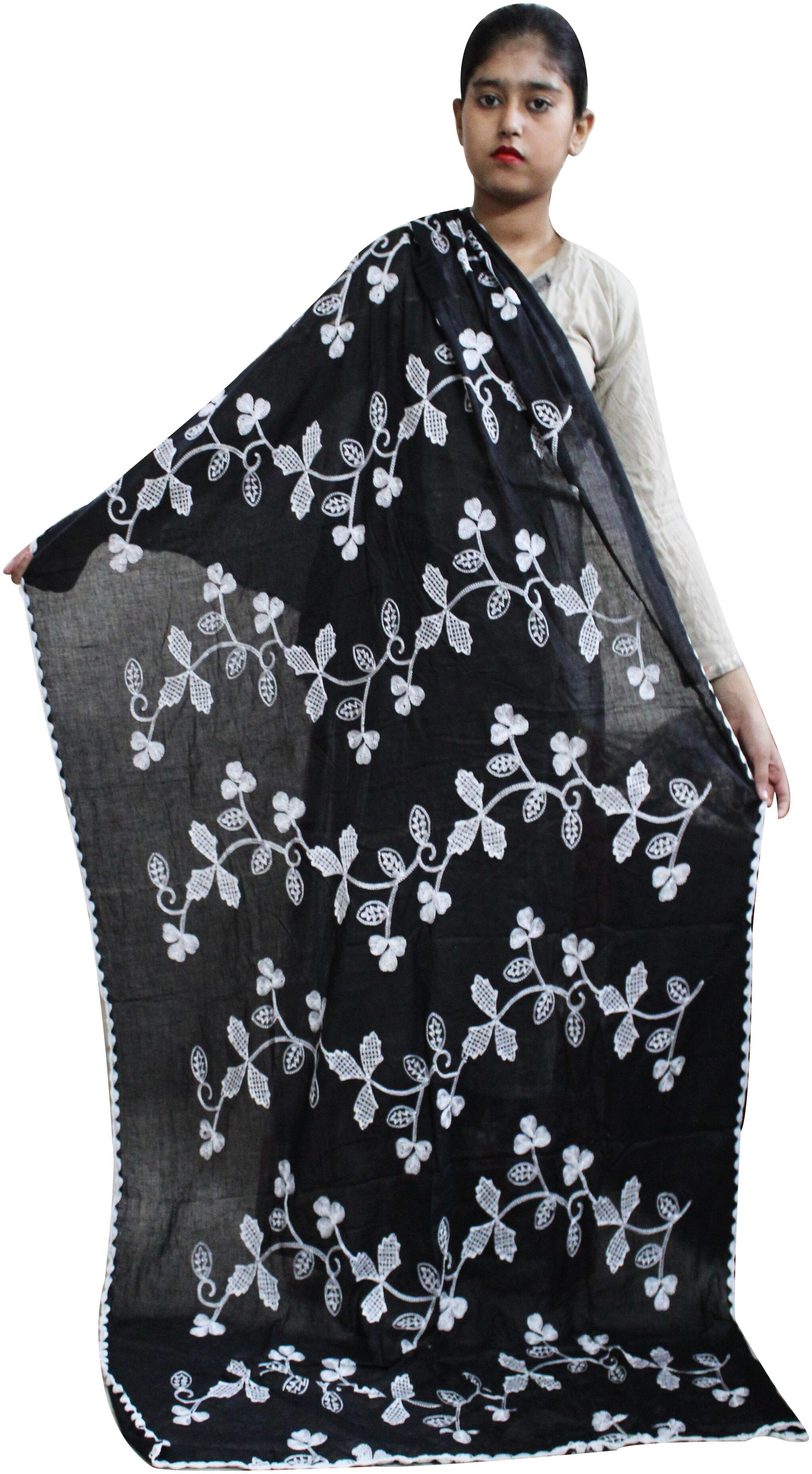 

AZAD DYEING Women Cotton Dupatta for Women Black color