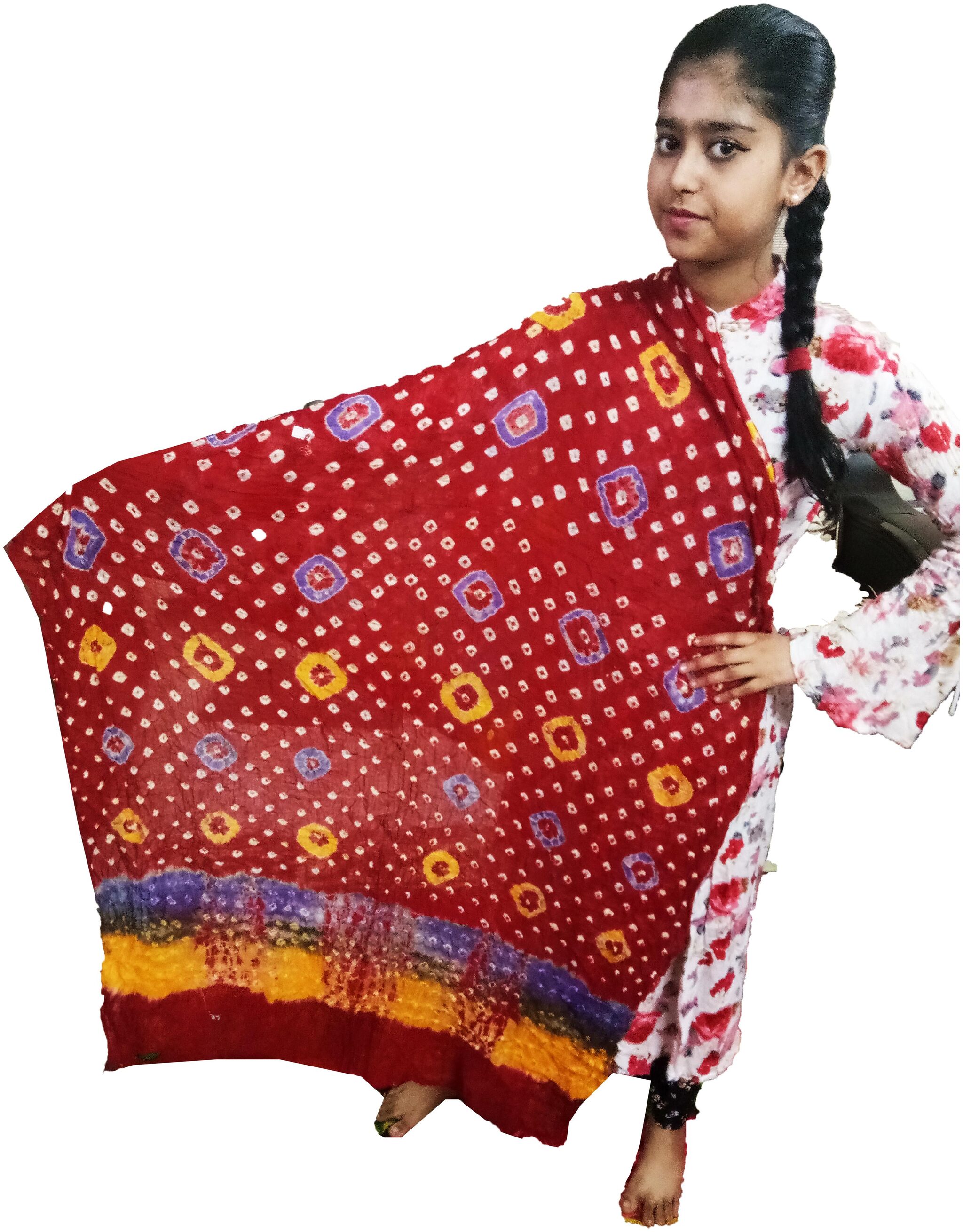 

AZAD DYEING Red Dupattas Stoles Jackets Cotton