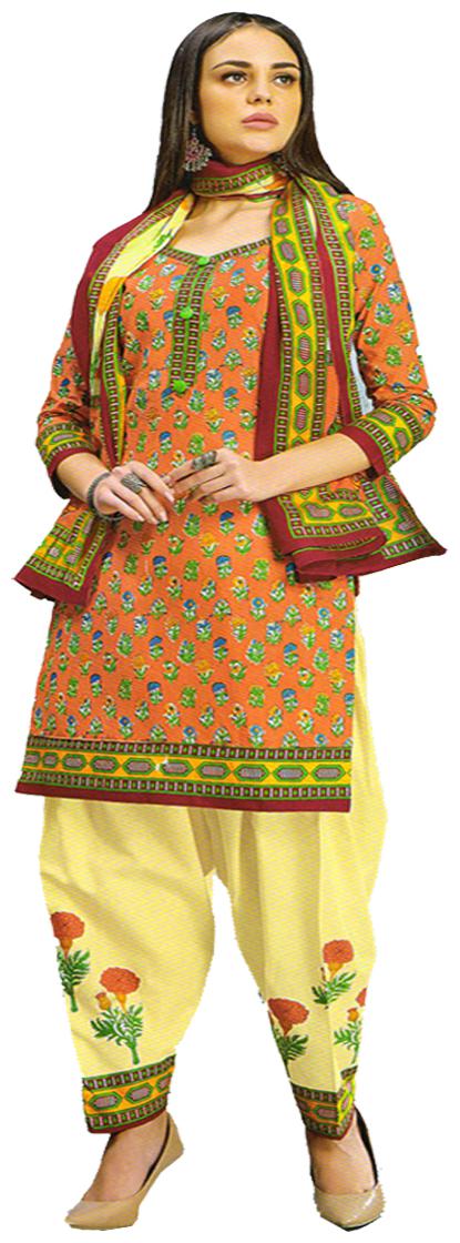 

AZAD DYEING Women Pure Cotton Printed Unstitched Suit Dress Material Multi