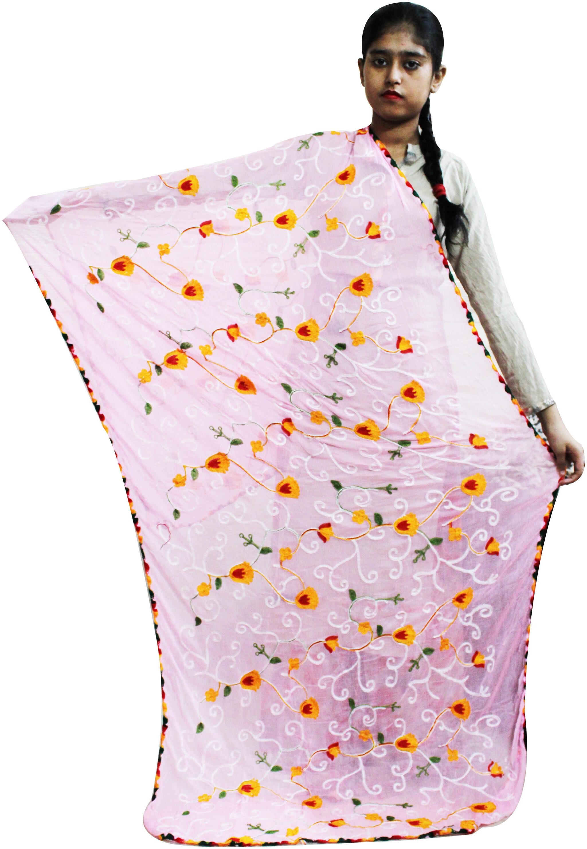 

AZAD DYEING Women Cotton Dupatta for Women Pink color