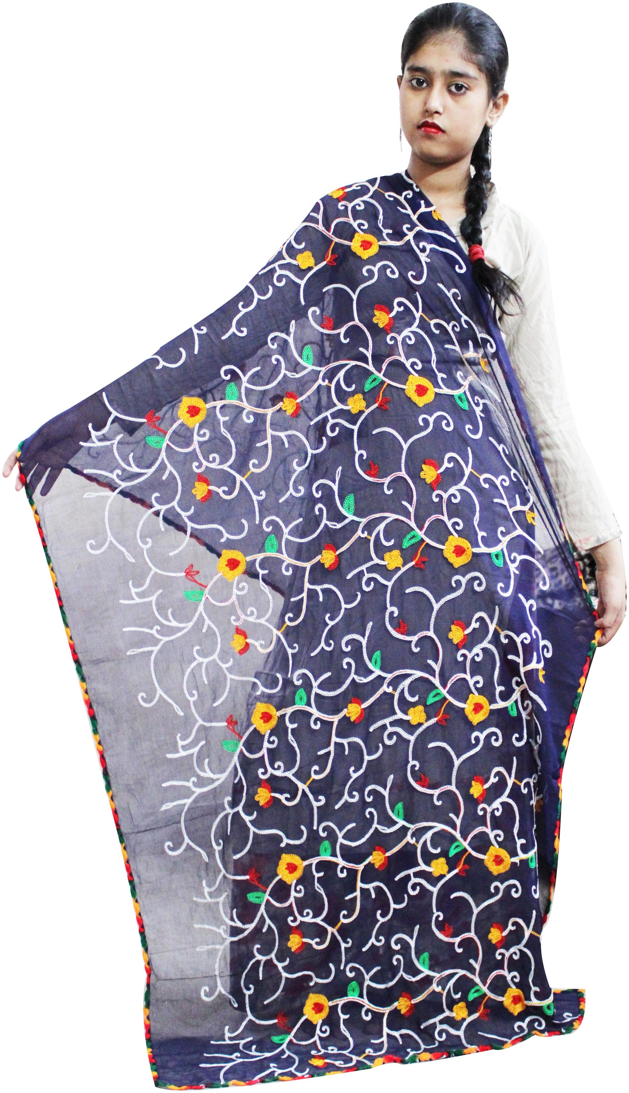 

AZAD DYEING Women Cotton Dupatta for Women Blue color