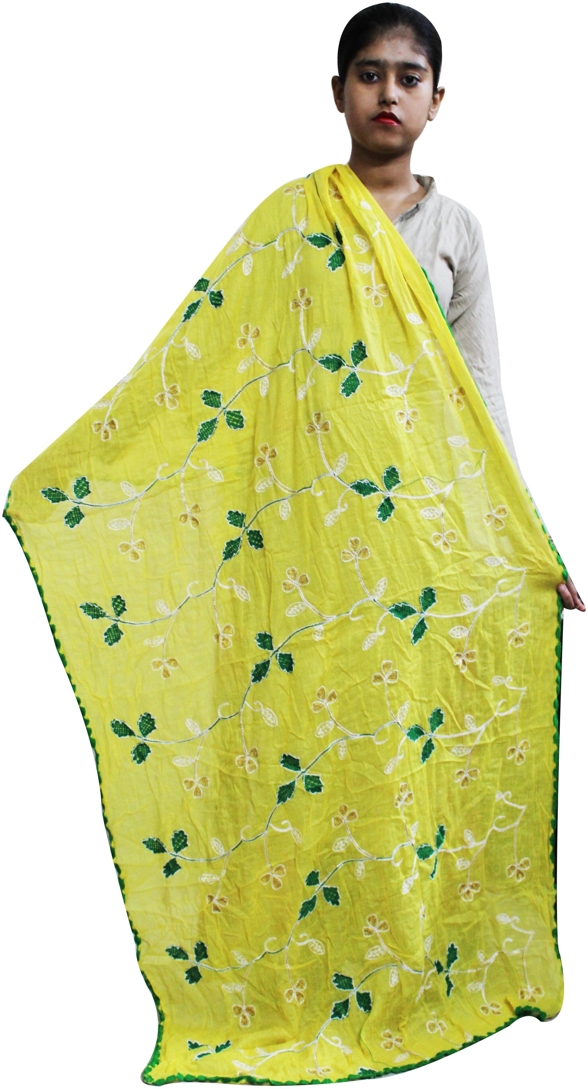 

AZAD DYEING Women Dupatta Cotton Mix Match Yellow
