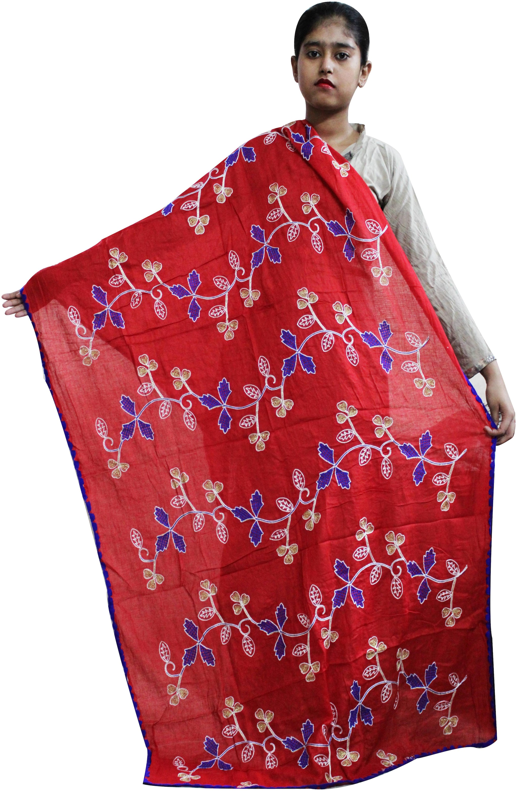 

AZAD DYEING Women Dupatta Cotton Mix Match Red