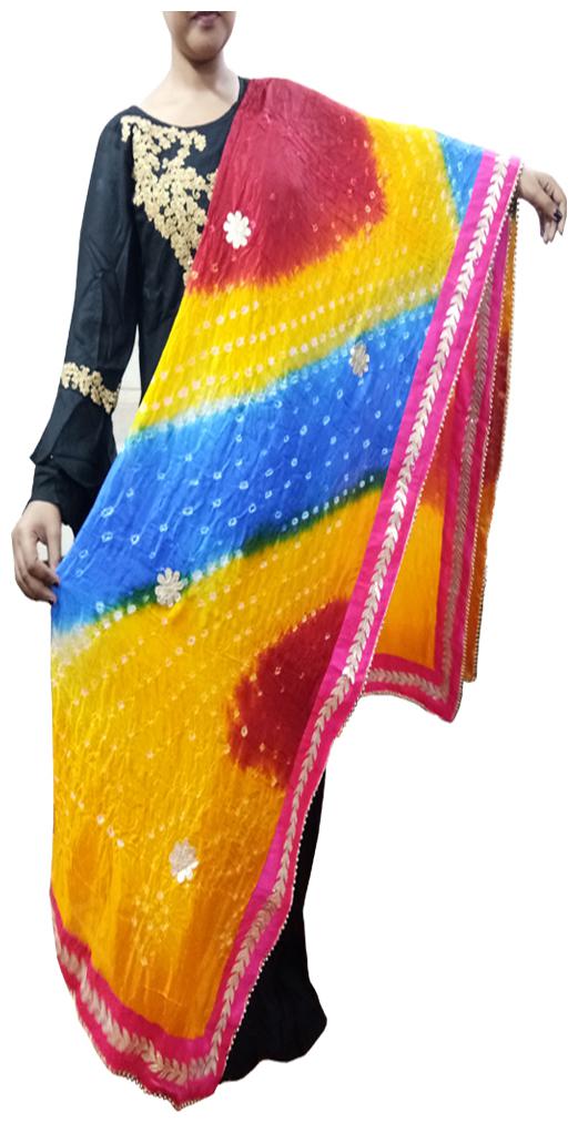 

AZAD DYEING Women Silk Banarsi Dupatta for Women Girls Multi