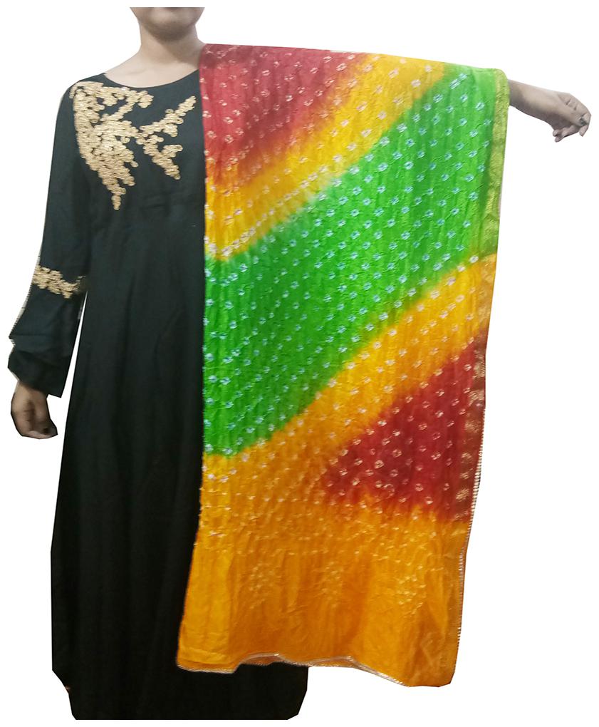 

AZAD DYEING Women Silk Banarsi Dupatta for Women Girls Multi