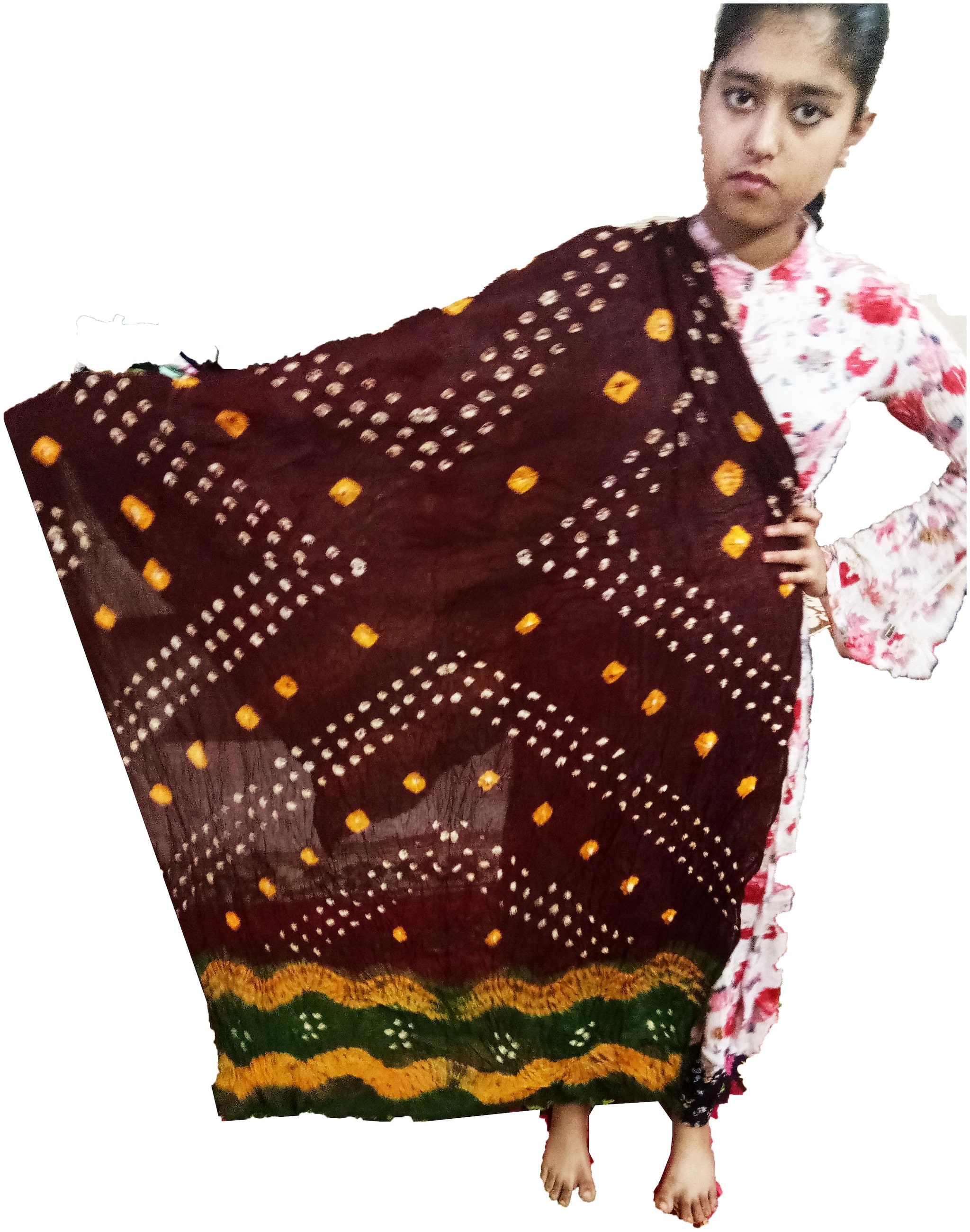 

AZAD DYEING Brown Dupattas Stoles Jackets Cotton