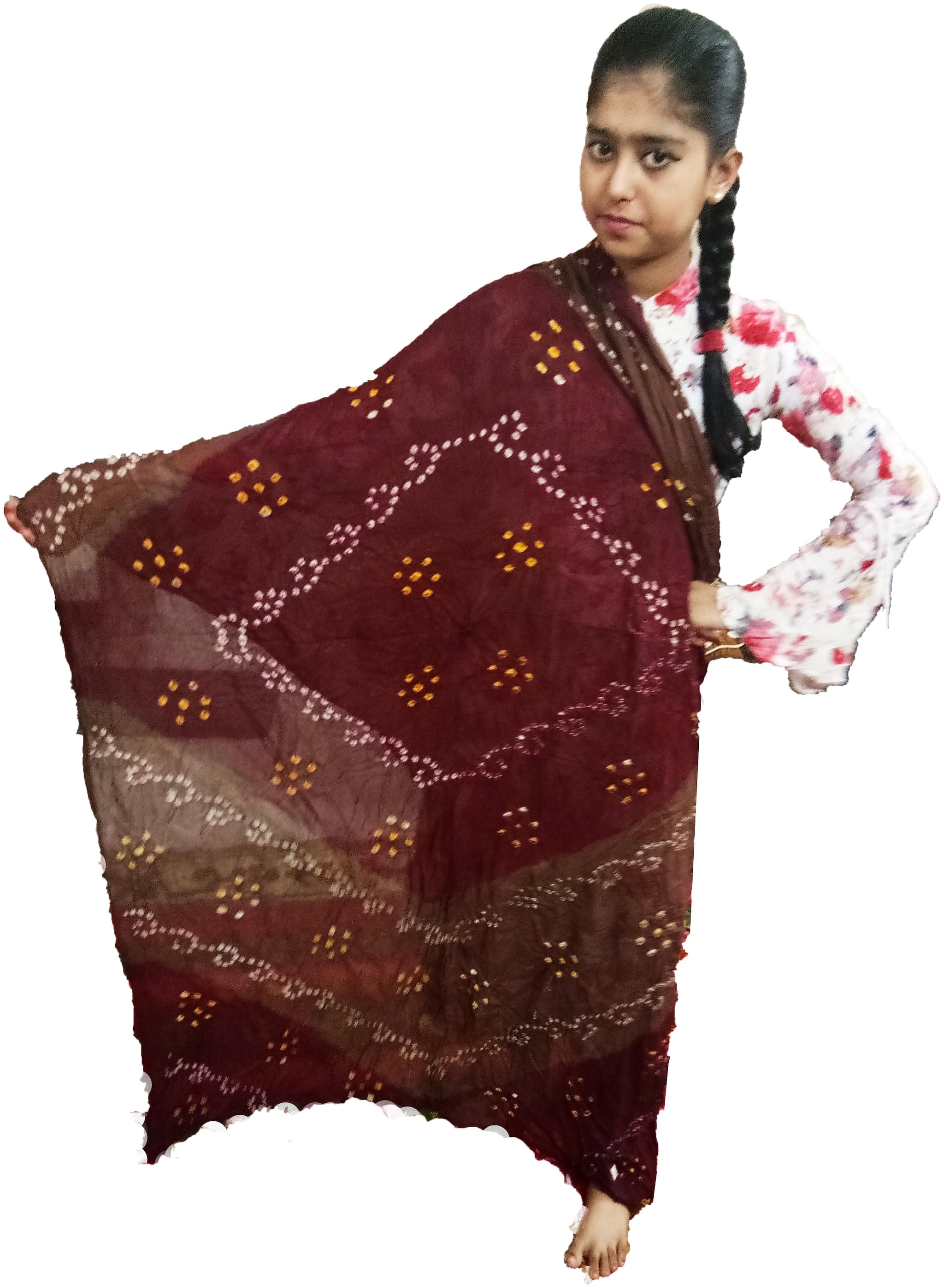 

AZAD DYEING Brown Dupattas Stoles Jackets Cotton