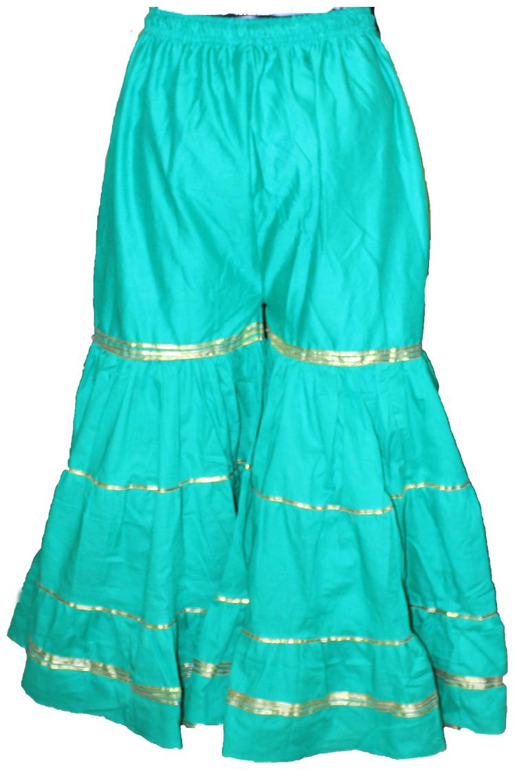 

AZAD DYEING Cotton Palazzos Turquoise