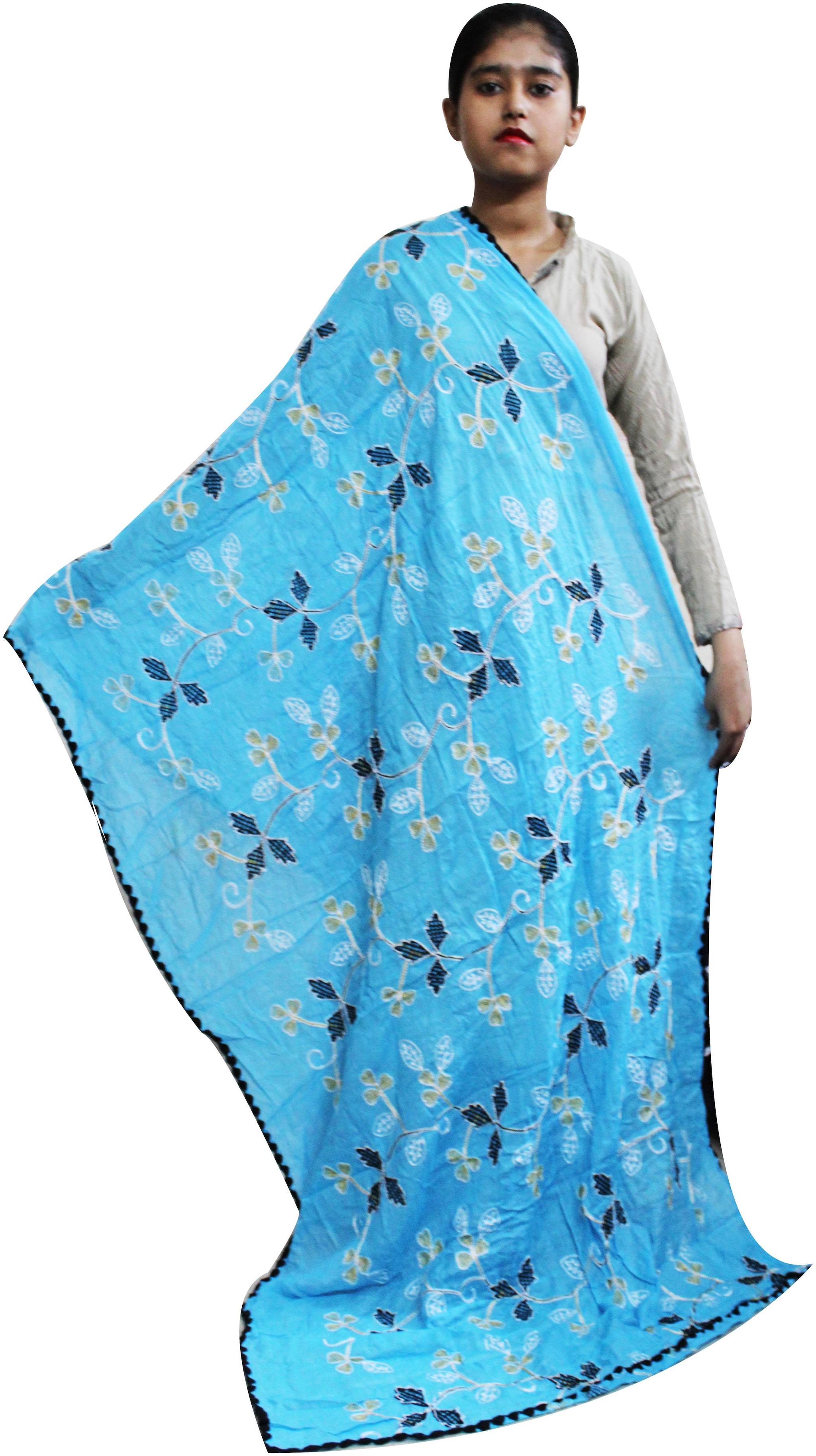 

AZAD DYEING Women Cotton Dupatta for Women Turquoise color