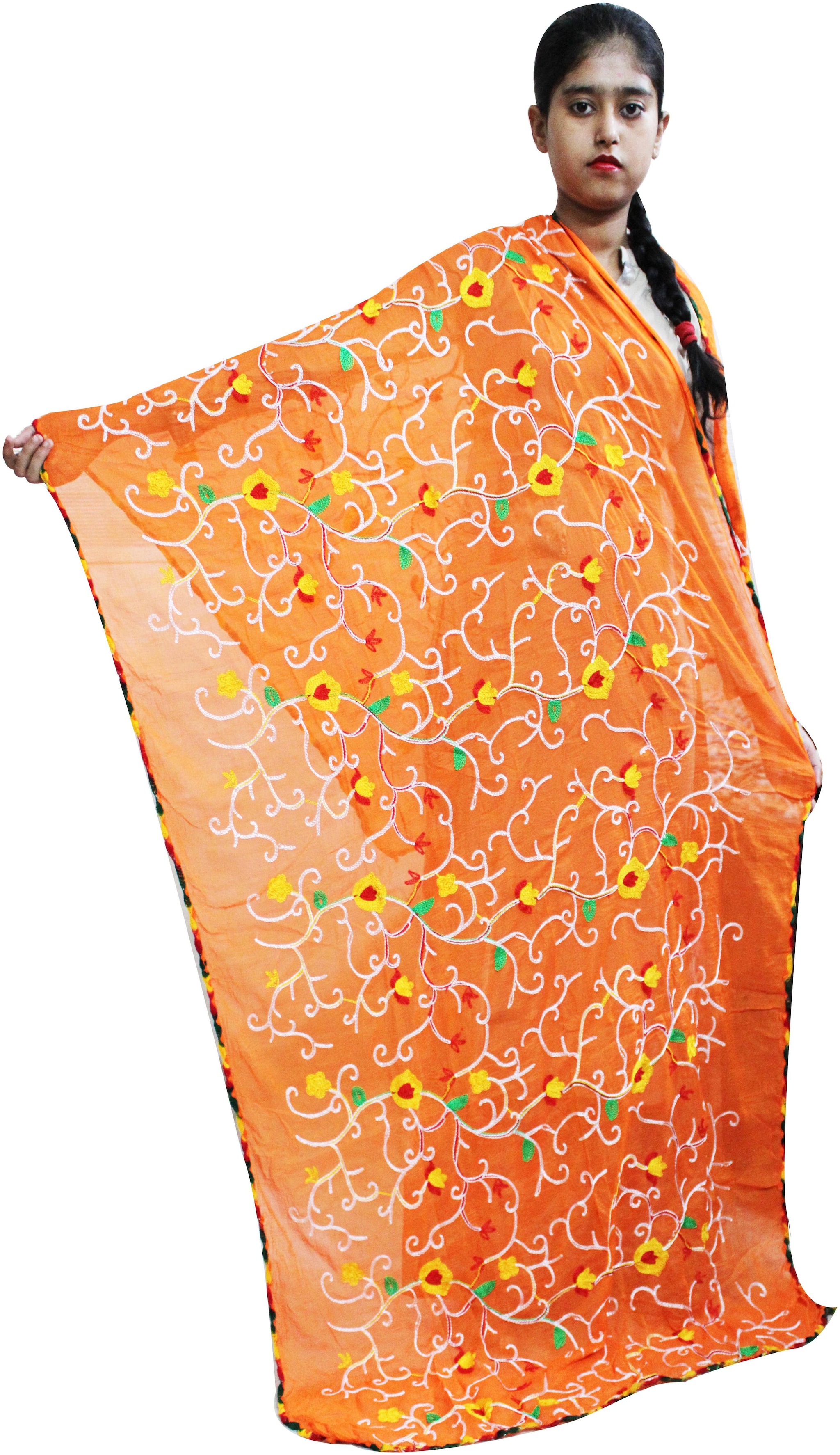 

AZAD DYEING Women Dupatta Chiffon Mix Match Orange