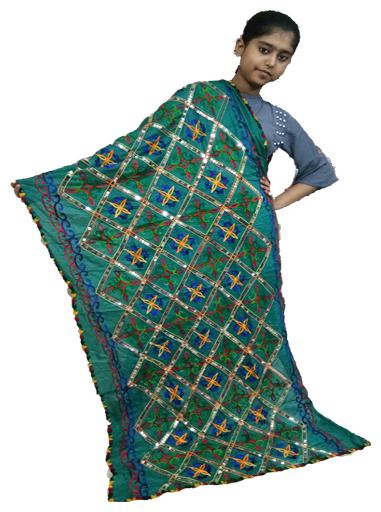 

AZAD DYEING Green Dupattas Stoles Jackets Cotton