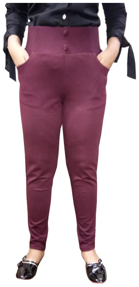 

AZAD DYEING Women Maroon Straight fit Jegging