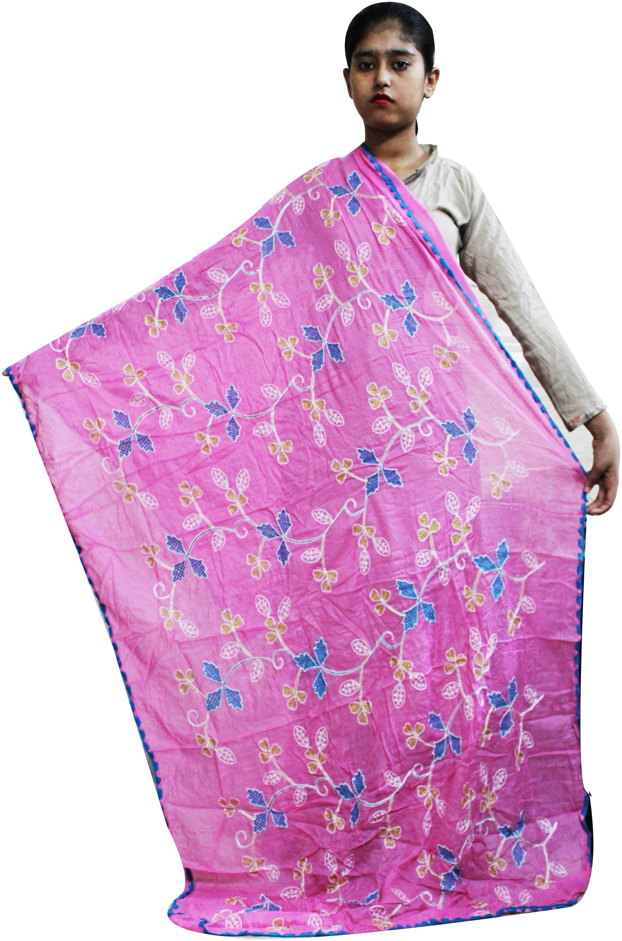 

AZAD DYEING Women Cotton Dupatta for Women Pink color