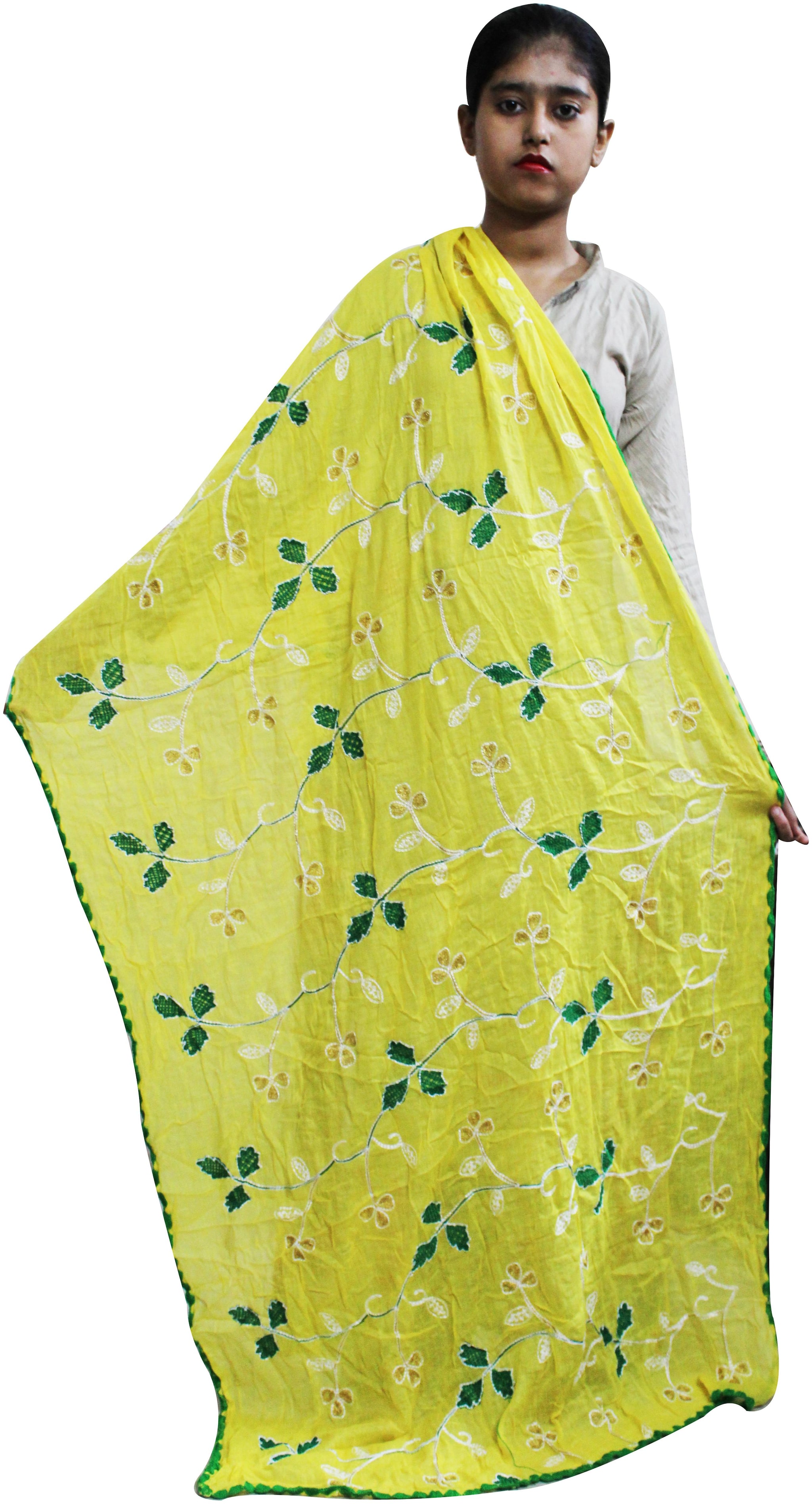

AZAD DYEING Women Cotton Dupatta for Women Green color