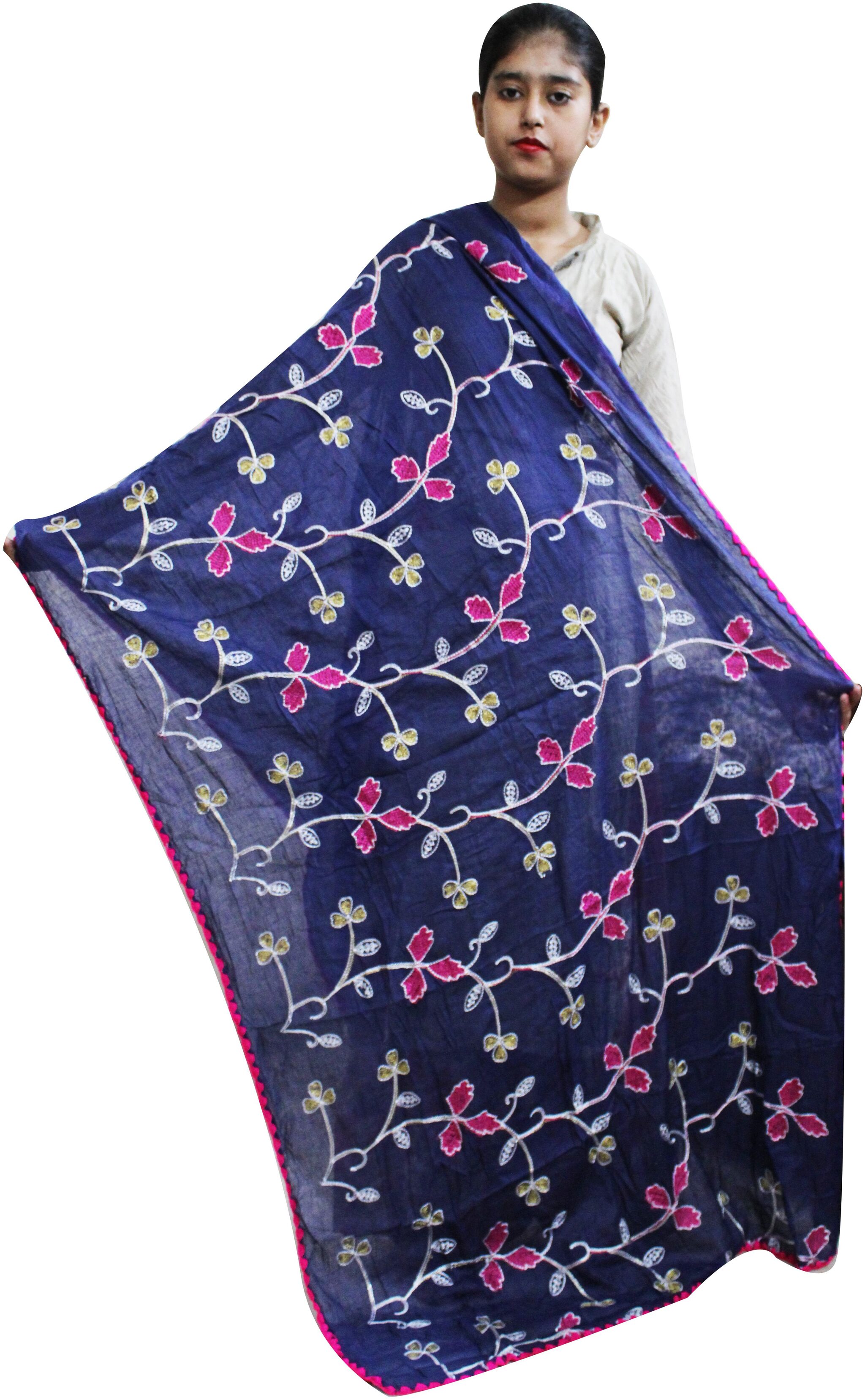 

AZAD DYEING Women Cotton Dupatta for Women Blue color
