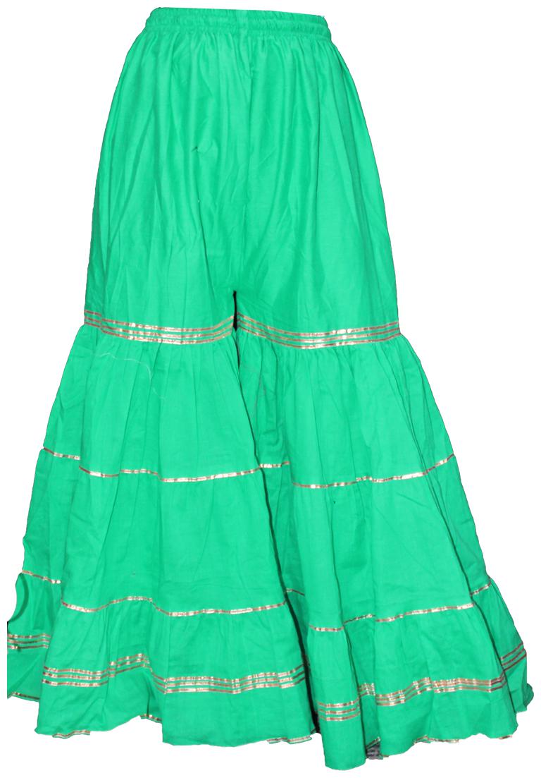 

AZAD DYEING Cotton Palazzos Green