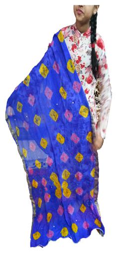 

AZAD DYEING Blue Dupattas Stoles Jackets Cotton