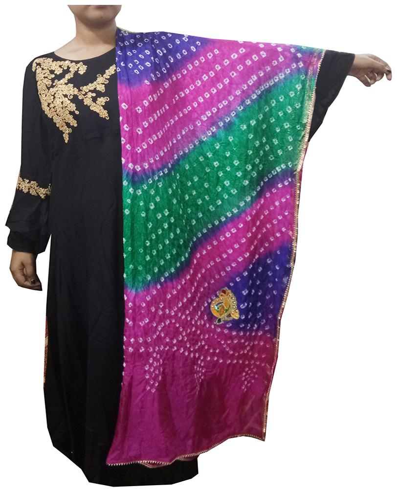 

AZAD DYEING Women Silk Banarsi Dupatta for Women Girls Multi