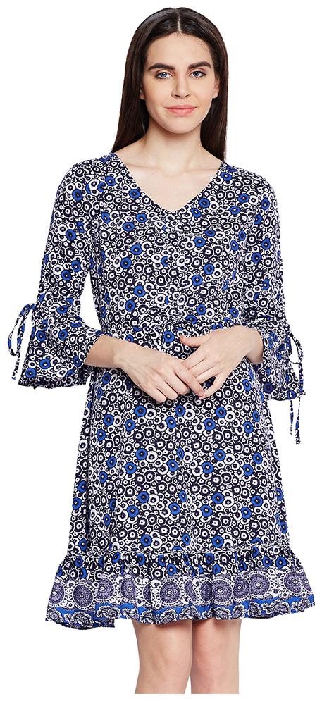 

Oxolloxo Blue Solid A-line dress