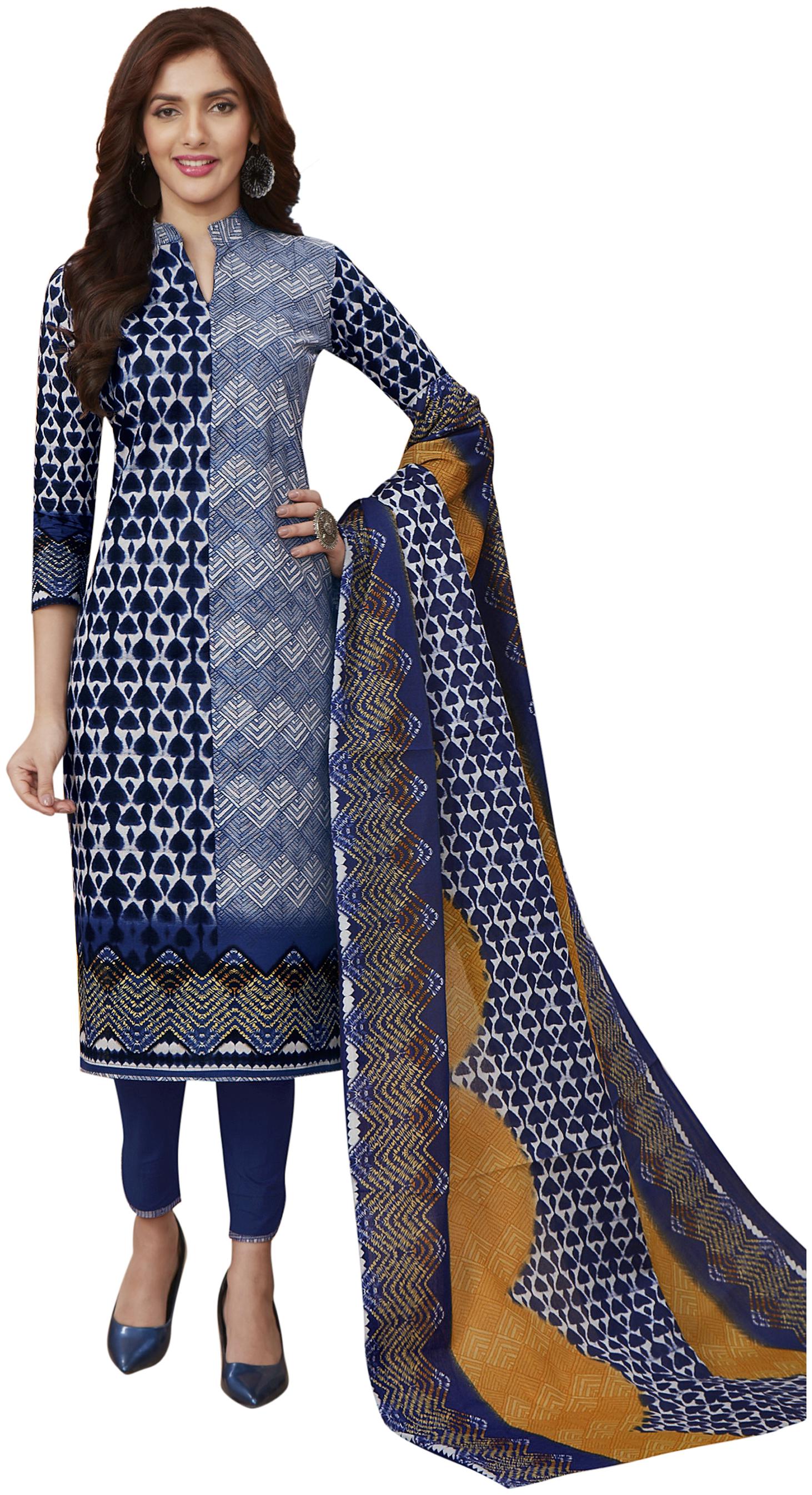 

Baalar Blue Unstitched Kurta with bottom dupatta With dupatta Dress Material