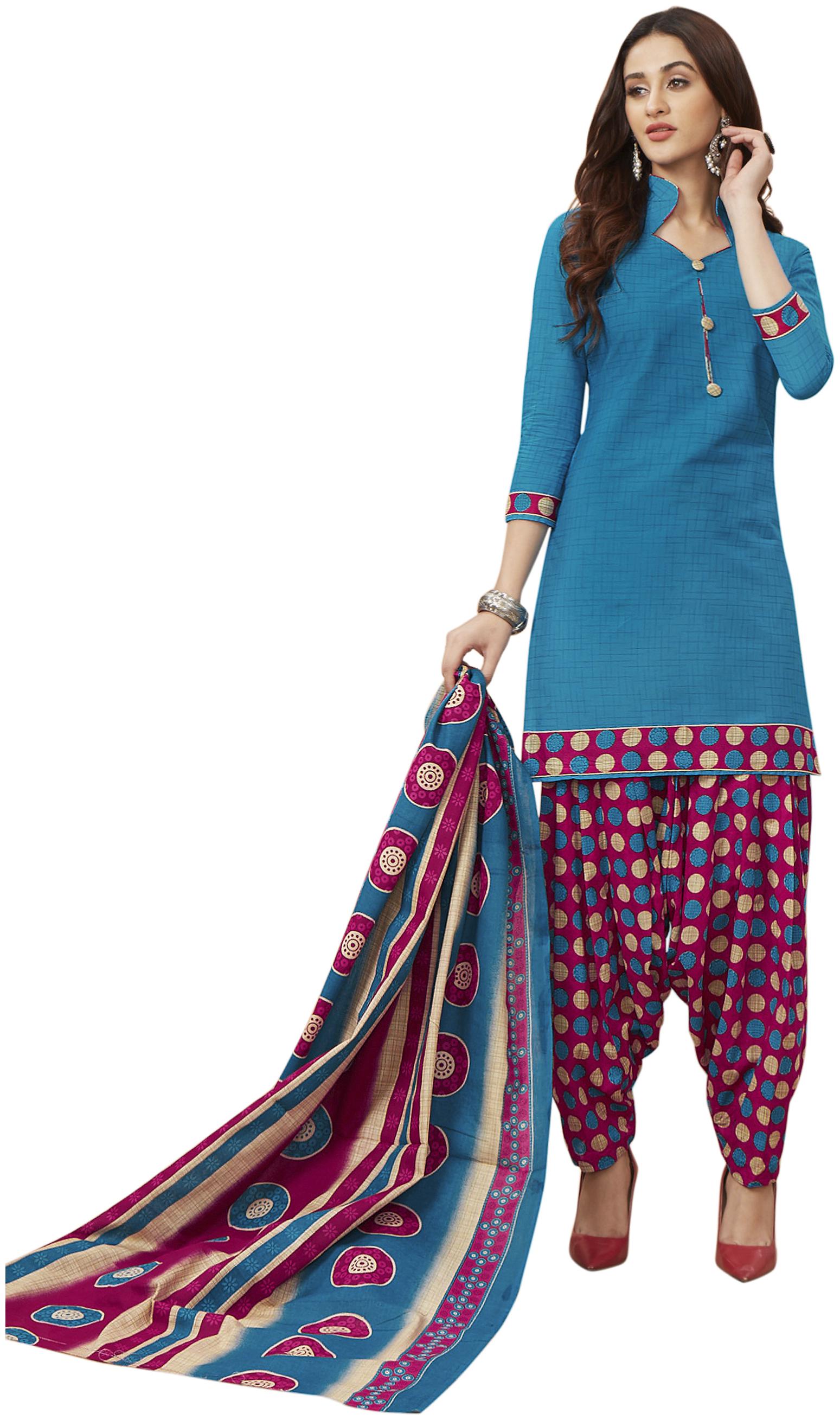 

Baalar Blue Unstitched Kurta with bottom dupatta With dupatta Dress Material