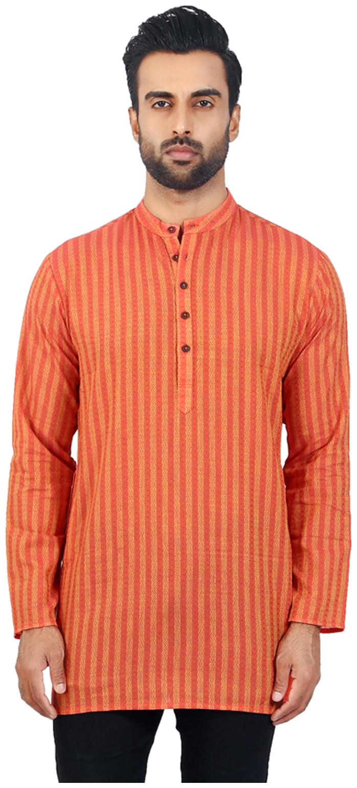 

Salwar Studio Men Orange Regular Fit Kurta