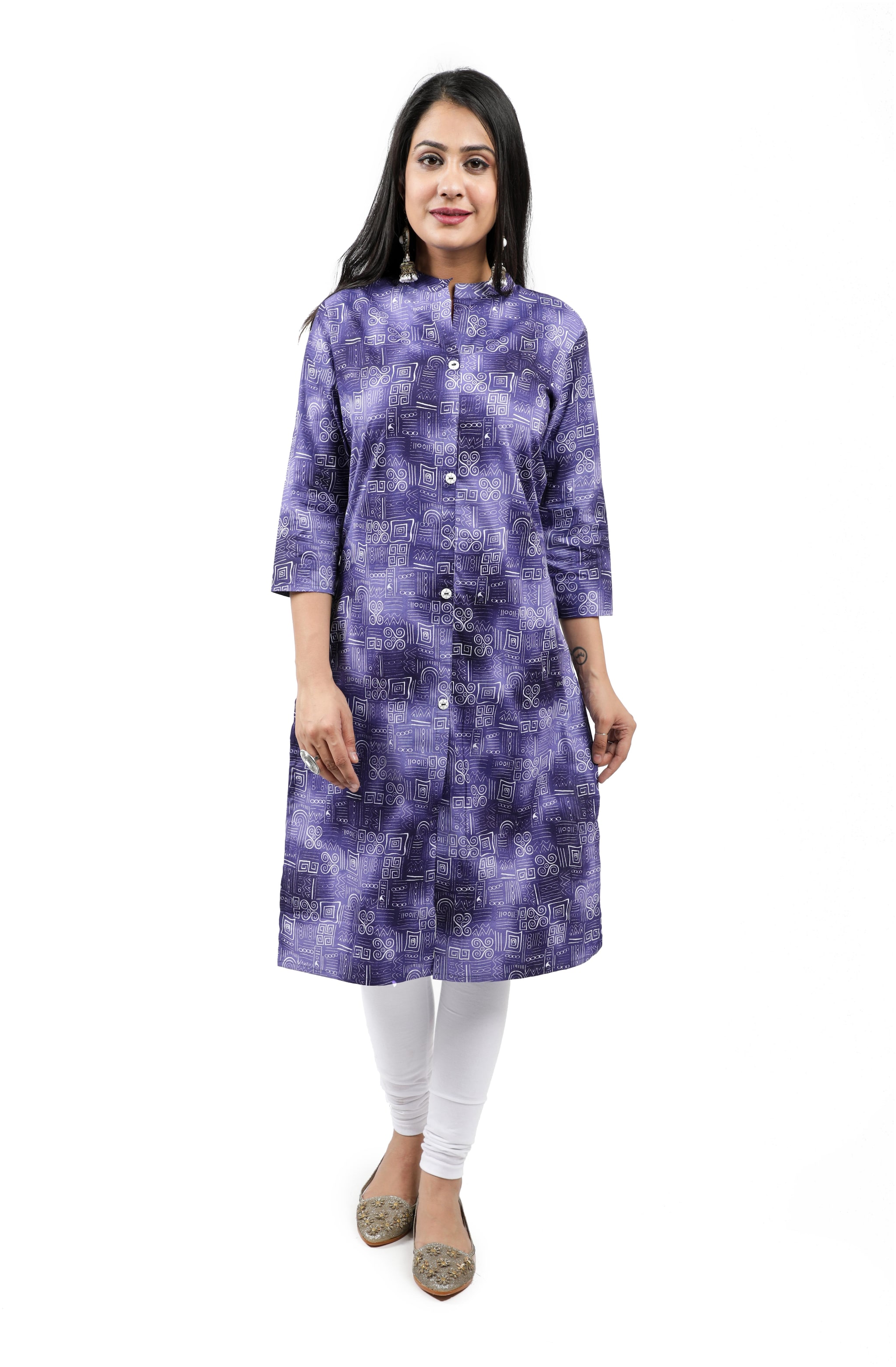 

BACHUU Women Purple Printed Regular Kurta