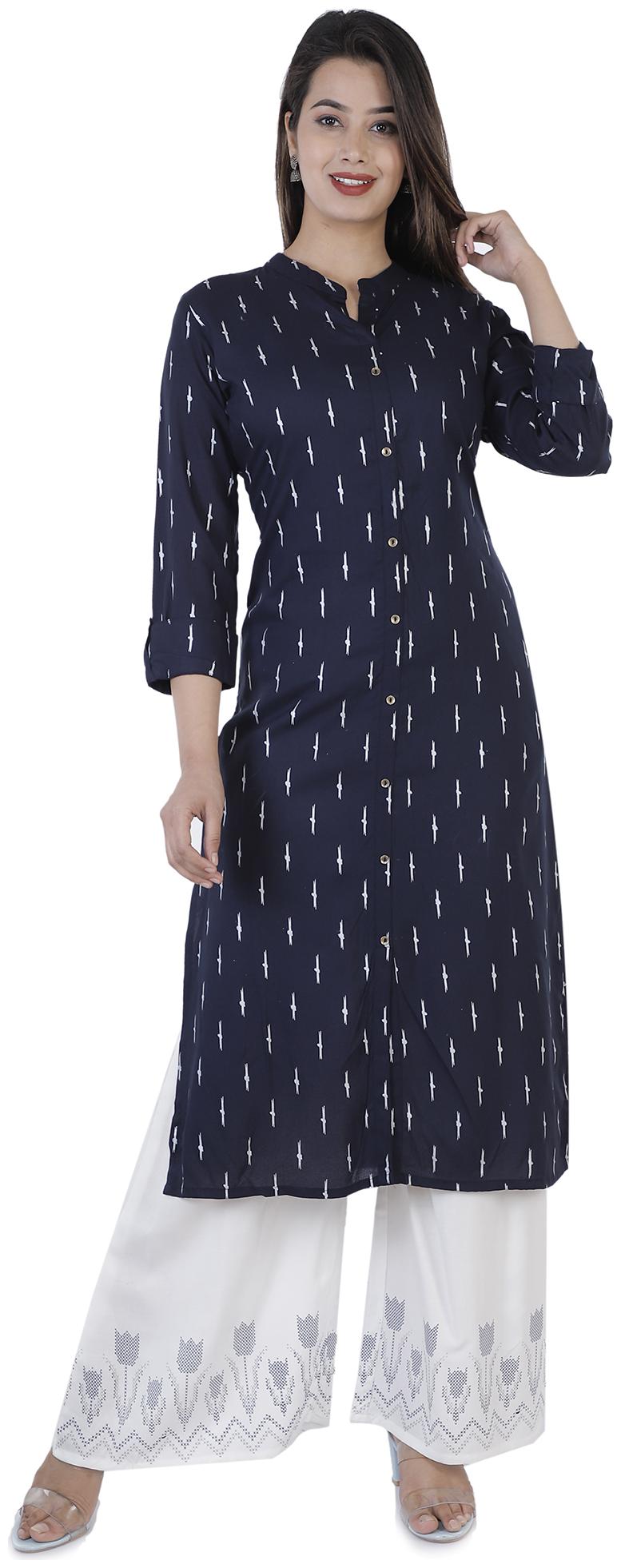

Balaji cotton house Women Blue Cotton Kurti And Palazzo