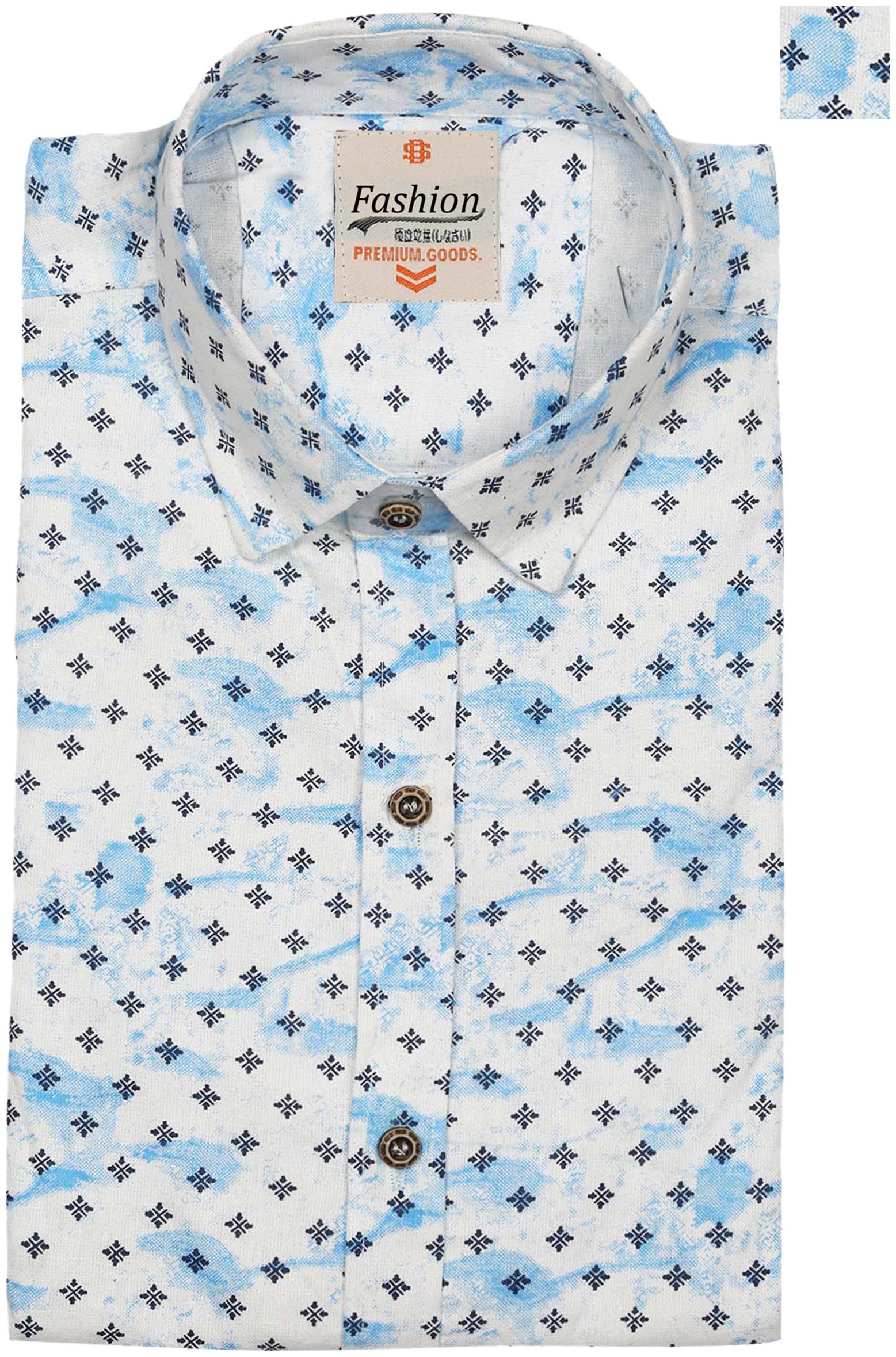 

BALINO LONDON Men White Printed Slim Fit Casual Shirt