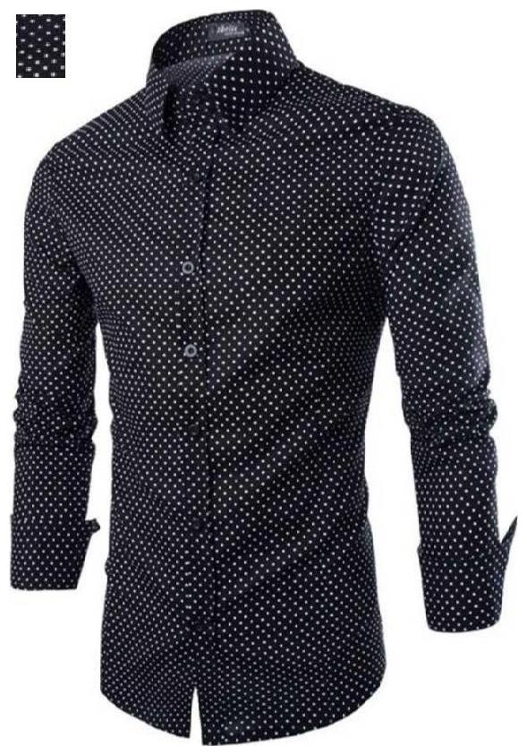

BALINO LONDON Men Black Polka Dots Slim Fit Casual Shirt