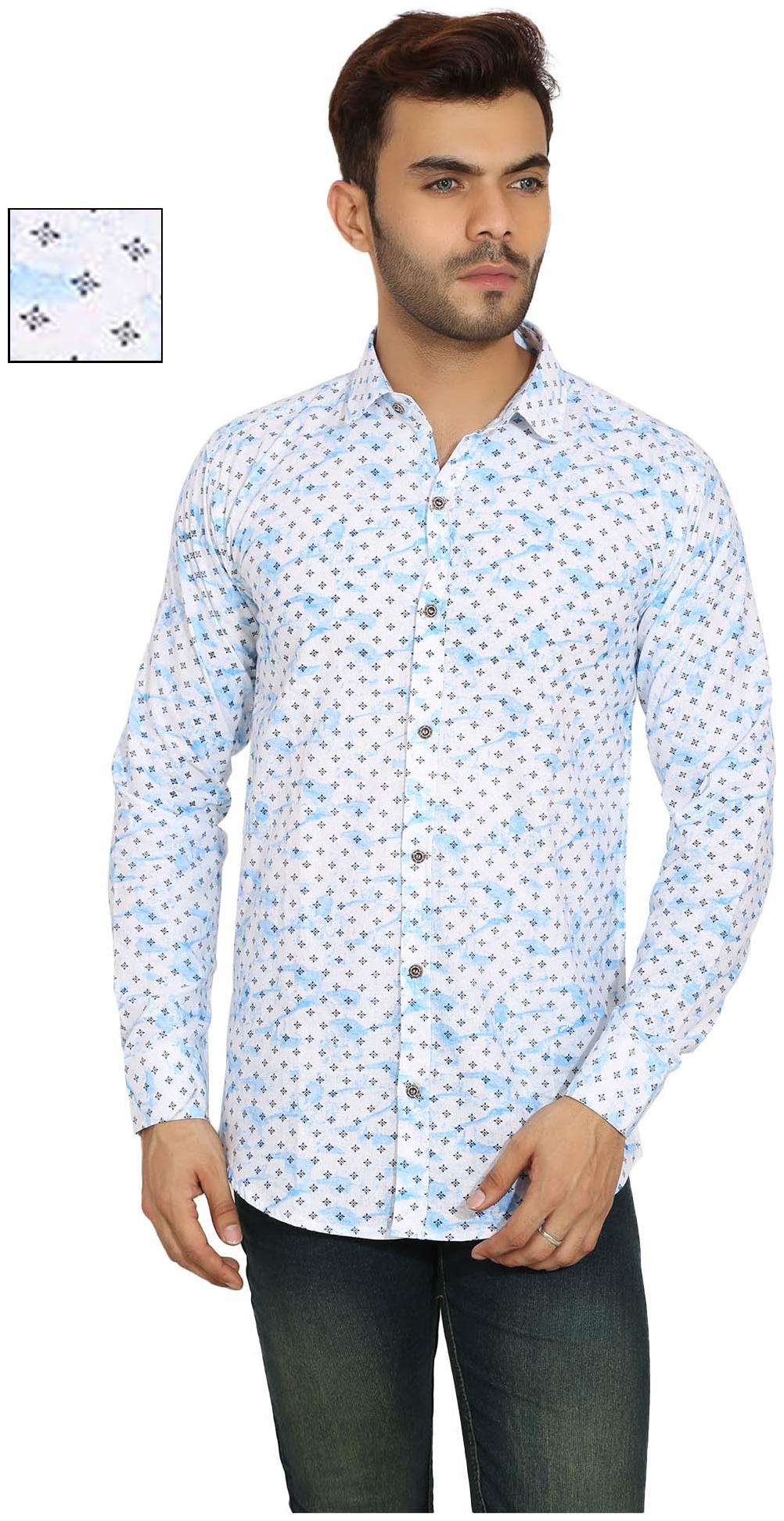 

BALINO LONDON Men White Printed Slim Fit Casual Shirt