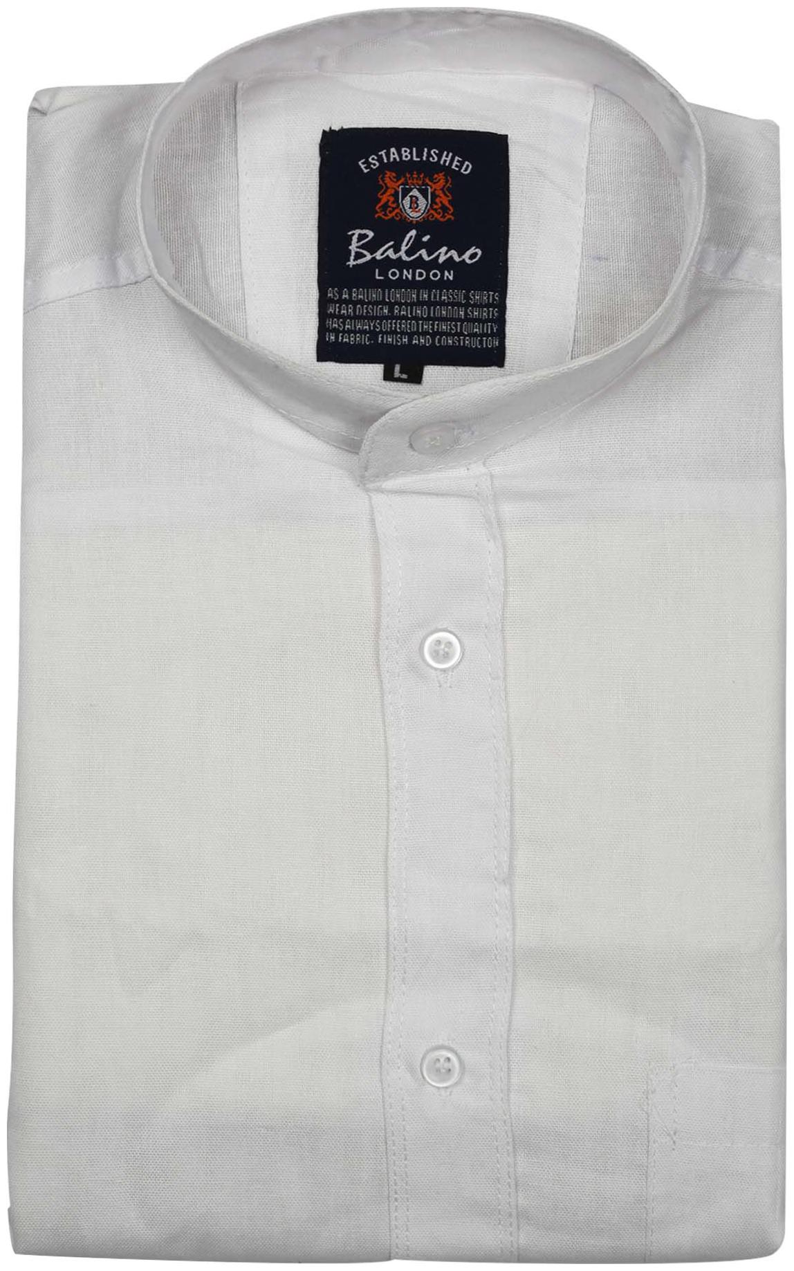 

BALINO LONDON Men White Solid Regular Fit Casual Shirt