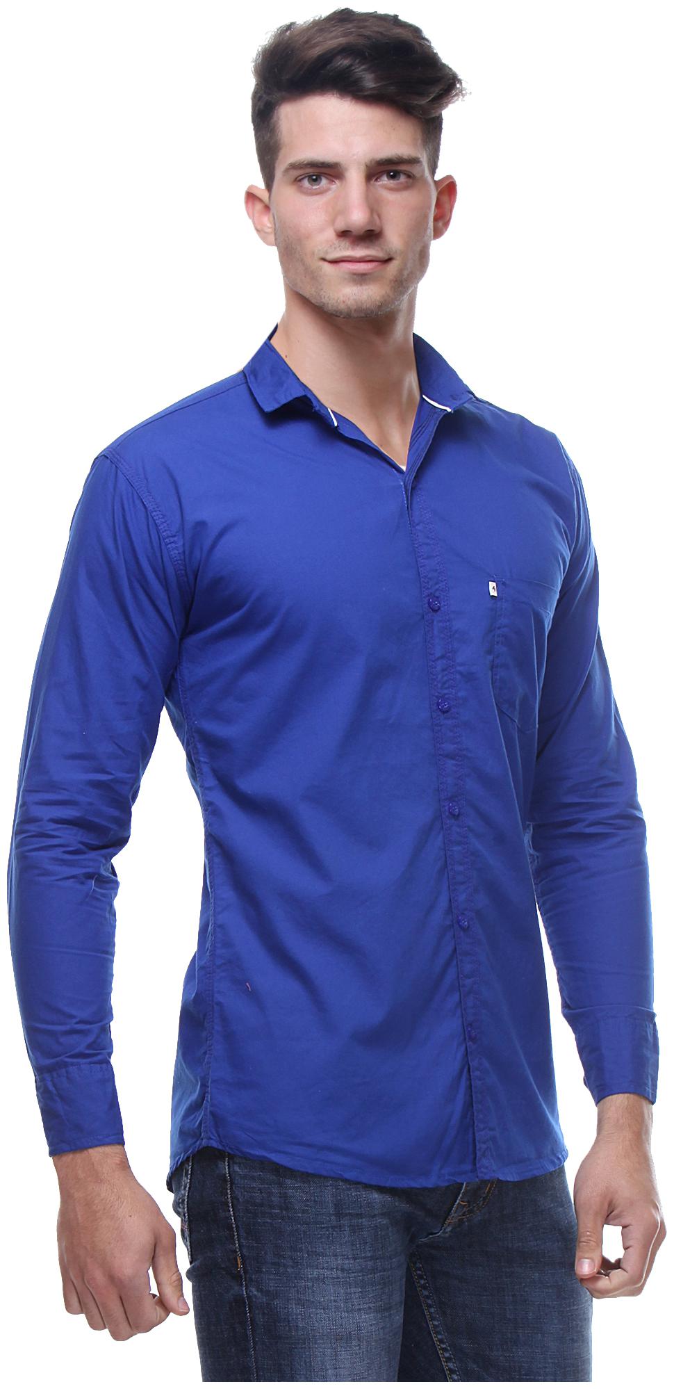 

BALINO LONDON Men Blue Solid Slim Fit Casual Shirt