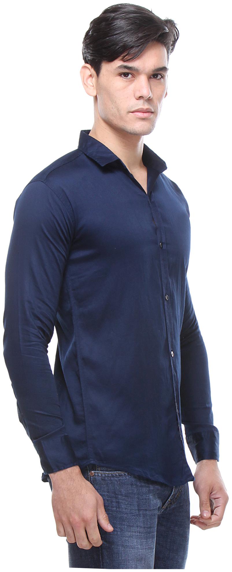 

BALINO LONDON Men Blue Solid Slim Fit Casual Shirt