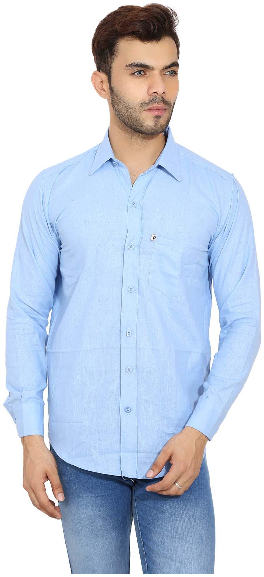 

BALINO LONDON Men Blue Solid Slim Fit Casual Shirt