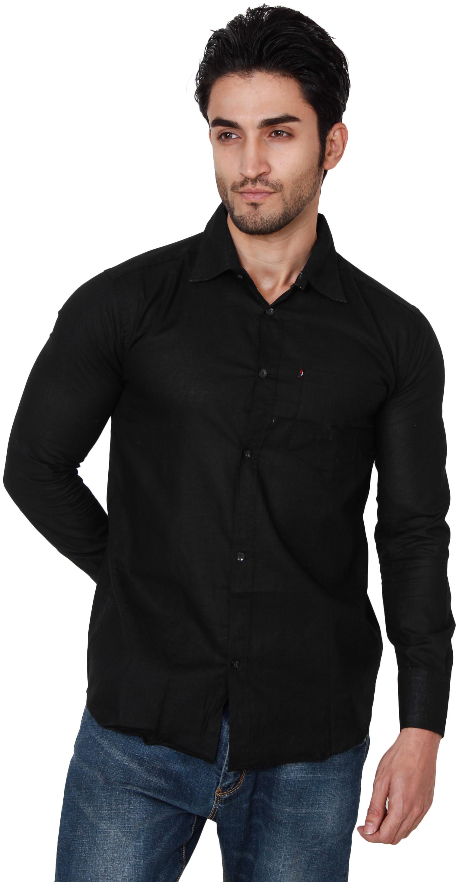 

BALINO LONDON Men Black Solid Slim Fit Casual Shirt