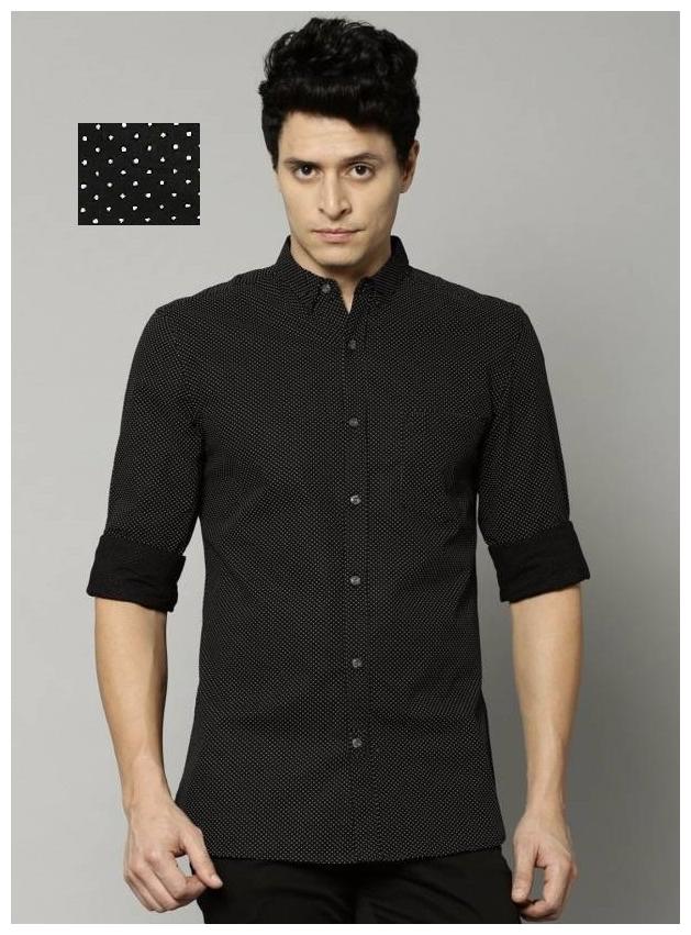 

BALINO LONDON Men Black Polka Dots Slim Fit Casual Shirt