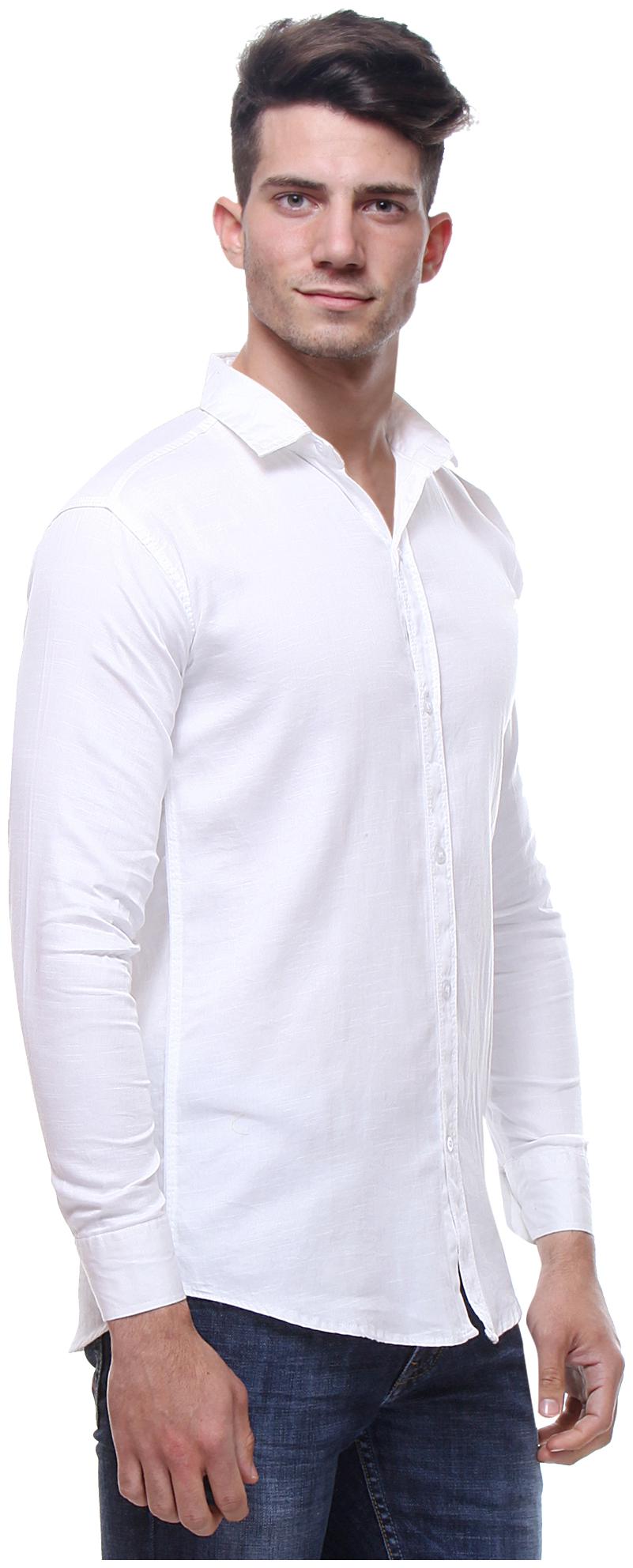 

BALINO LONDON Men White Solid Slim Fit Casual Shirt