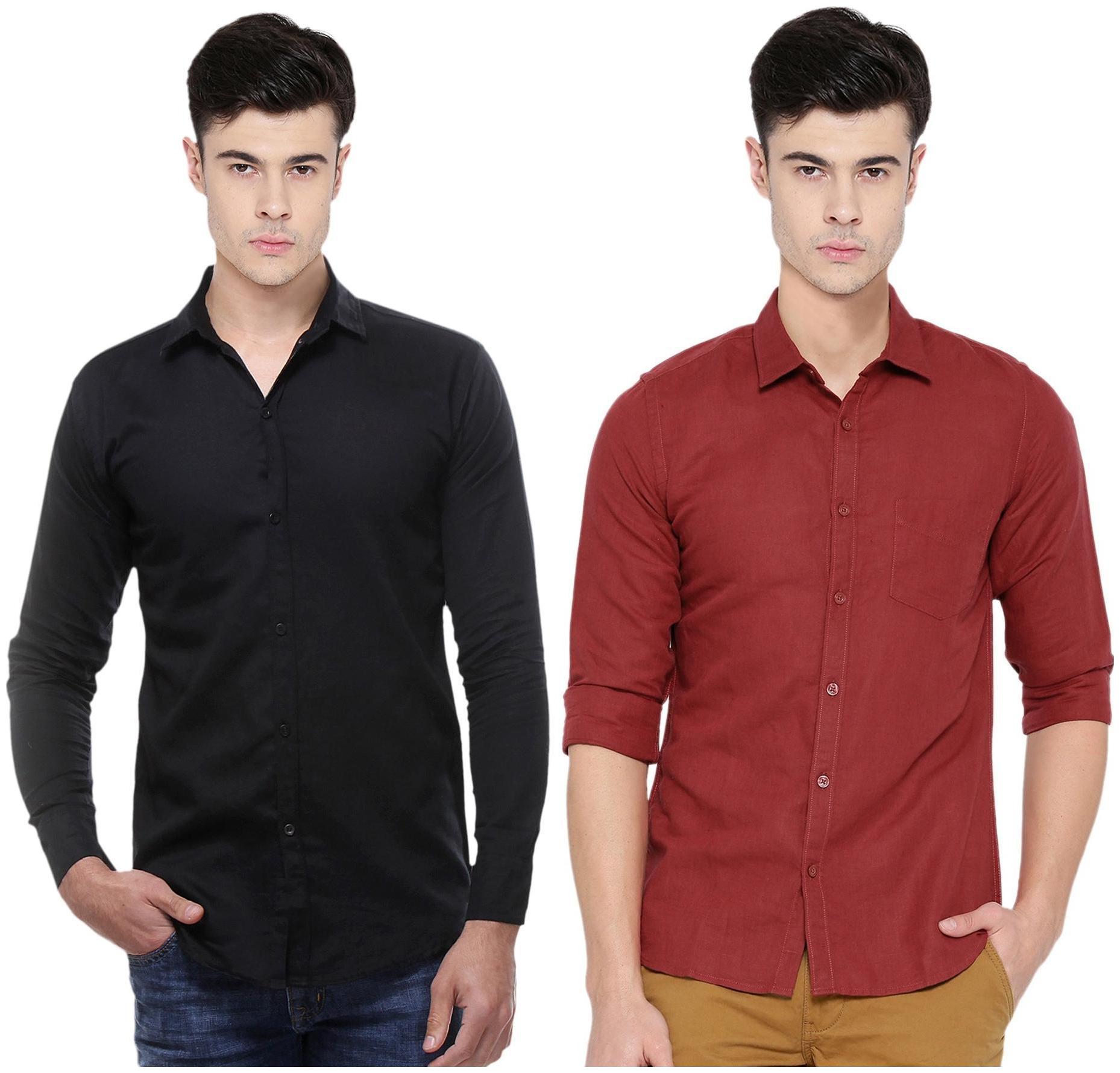 

Balino London Solid Shirts For Men Combo of 2