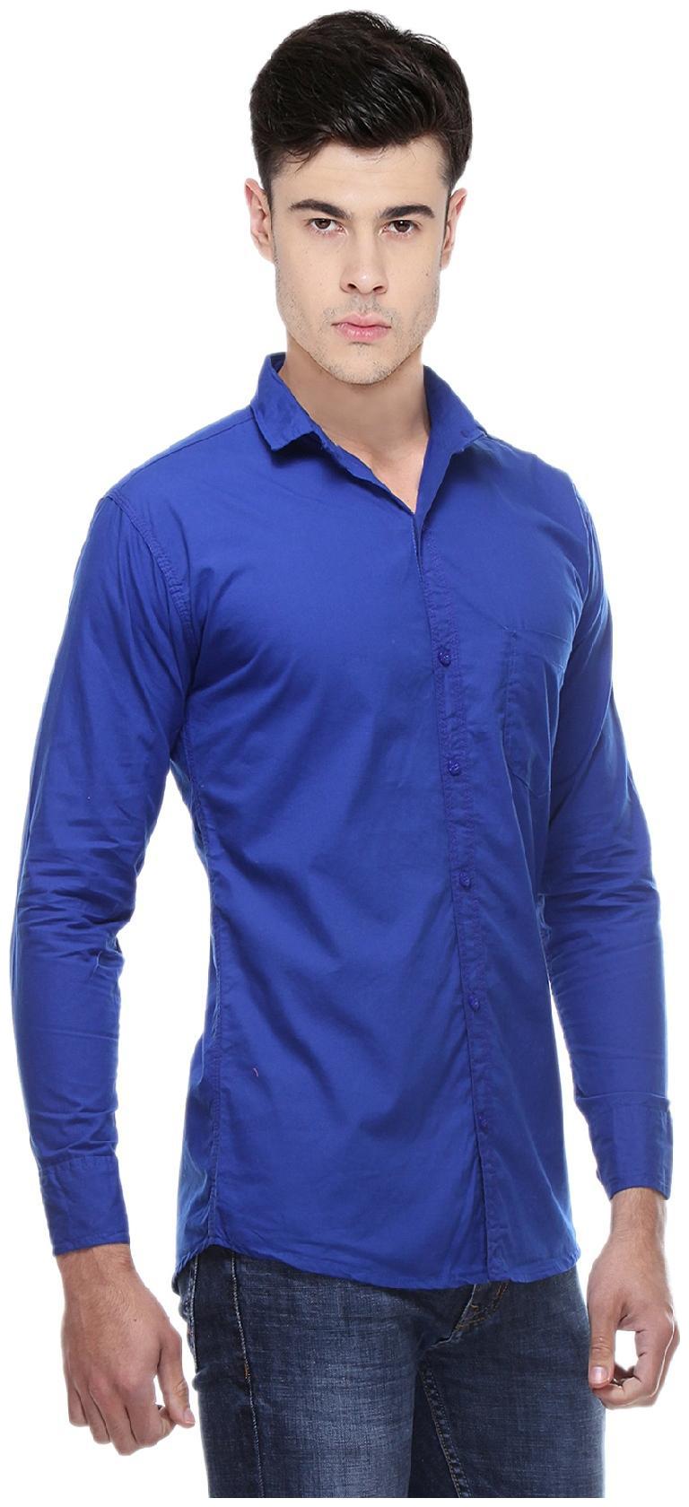 

BALINO LONDON Men Blue Solid Slim Fit Casual Shirt