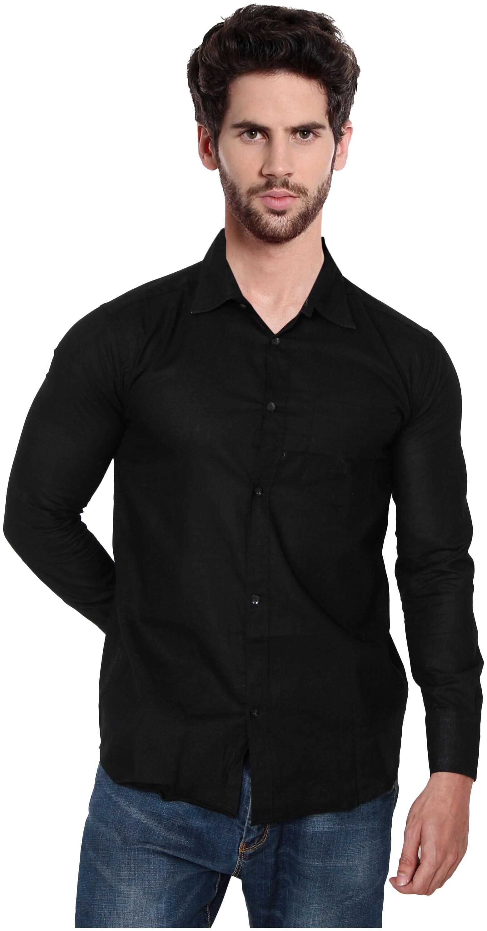 

BALINO LONDON Men Black Solid Slim Fit Casual Shirt