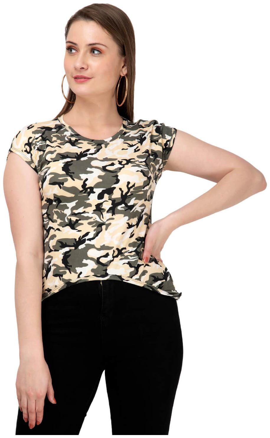 

baluchi Women Camouflage Crop top - Multi