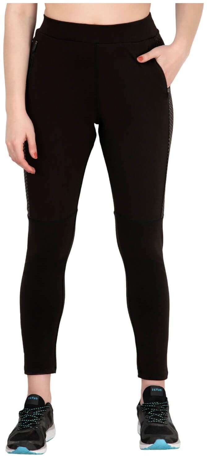 

baluchi Women Regular fit Polyester Solid Track pants - Black