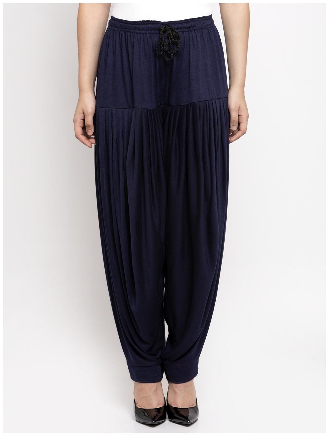 

Bamboo Breeze Lycra Patiala - Navy Blue