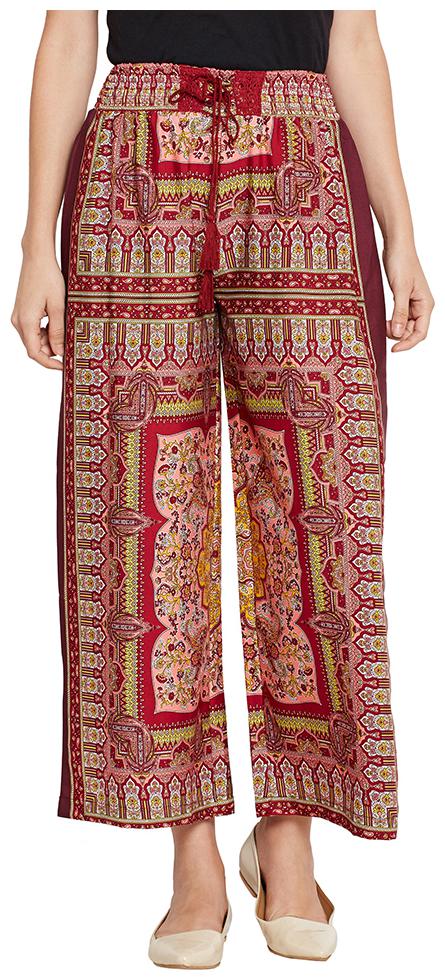 

OXOLLOXO Red Printed Flared Palazzo