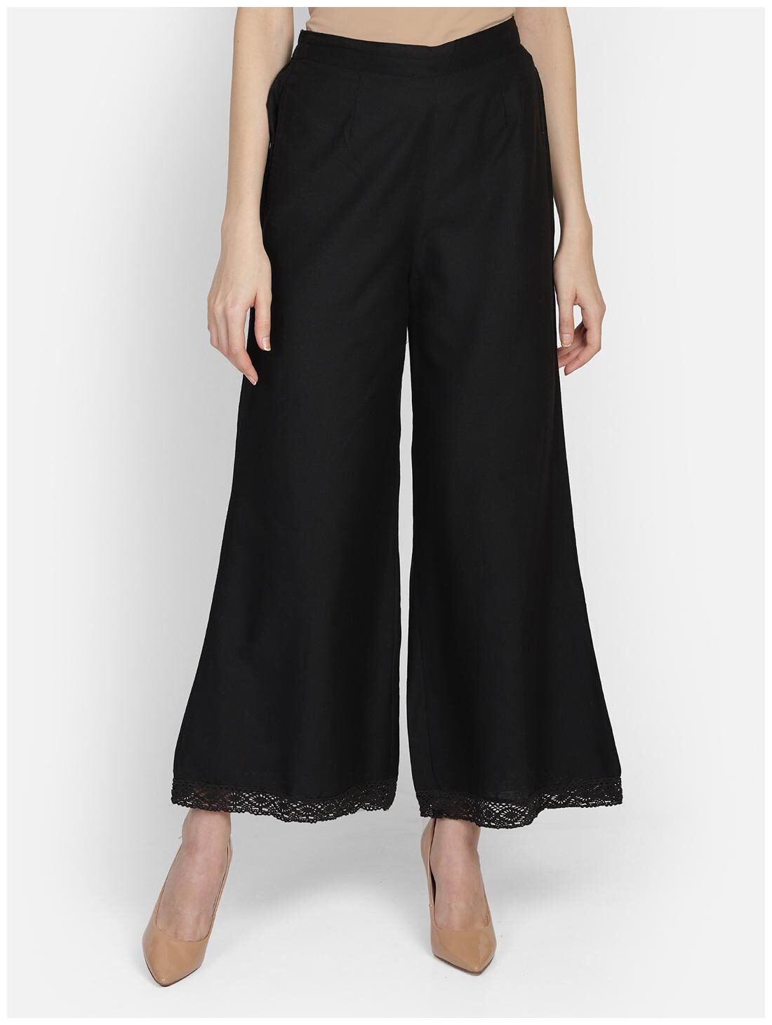 

Bani Women Black Solid Flared Palazzo