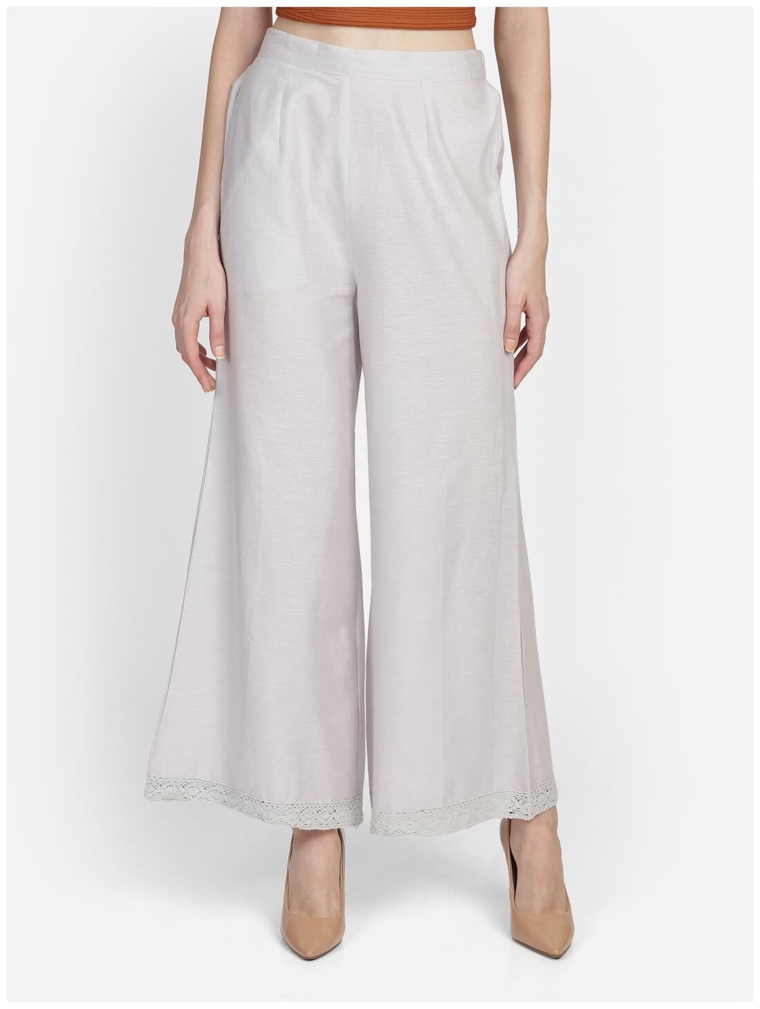 

Bani Women Grey Solid Flared Palazzo