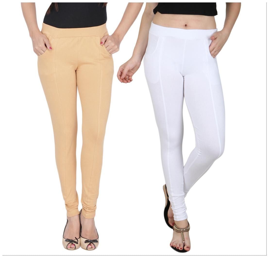 

Baremoda Women Beige White Skinny fit Jegging