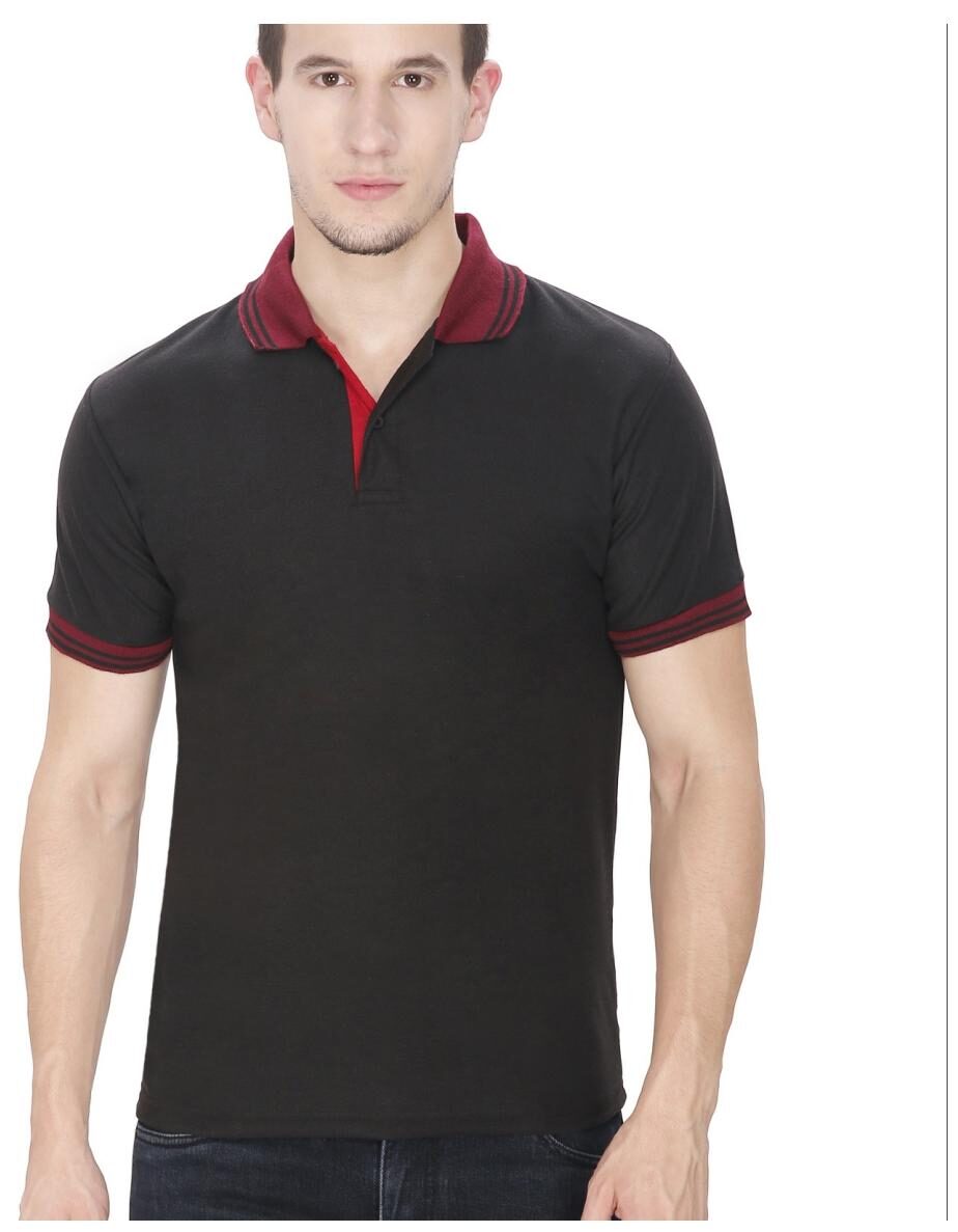 

Baremoda Black Regular Fit Polo T Shirt