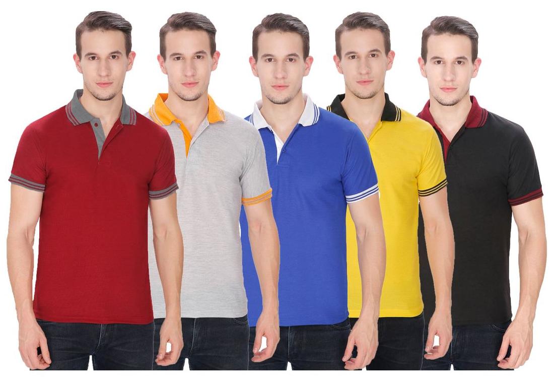 

Baremoda Men Maroon Regular fit Cotton Polo collar T-Shirt - Pack Of 1